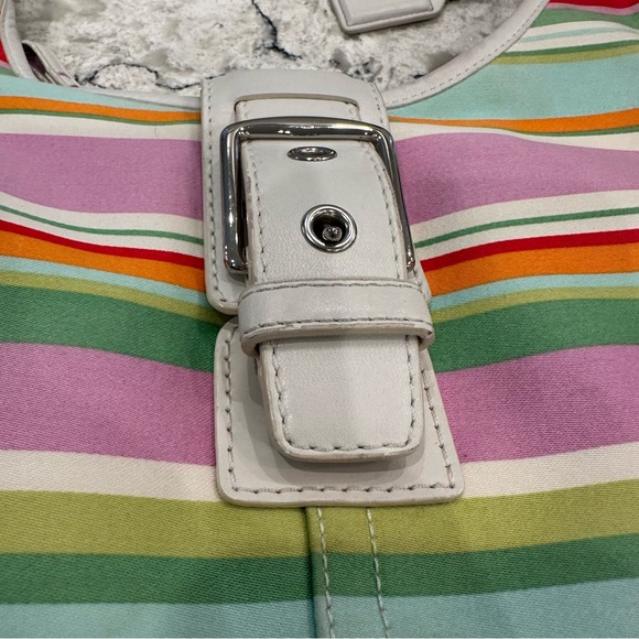 Coach Hampton Striped Crescent Hobo Bag, Style #F10702 - Picture 4 of 16